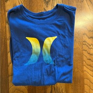 Hurley Short Sleeve Tee in Blue with Yellow Gradient Logo
